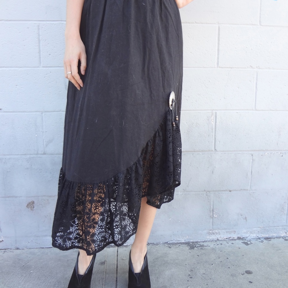 VINTAGE Cotton Spanish maxi skirt, Size S